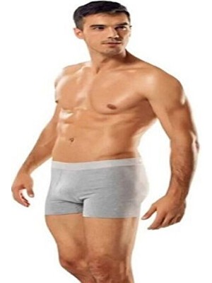Tutku Gri Renk Düz Desenli 6 Adet Erkek Likralı Elastan Boxer Sağlıklı ve Hijyenik Kullanım