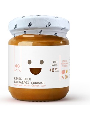 OG natural Kavanoz Maması Kemik Sulu Balkabağı Çorbası 200g +6 Ay Doğal Sebze İçerikli