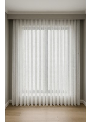 Lüx Makrame Tül, Sık Pile, Lüx, Modern, Oturma Odası, Kırık Beyaz