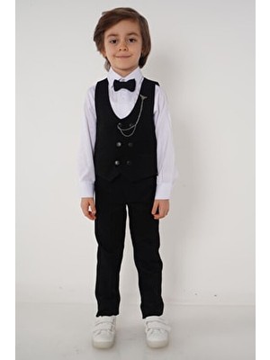 Yelekli Erkek Çocuk Takım Elbise