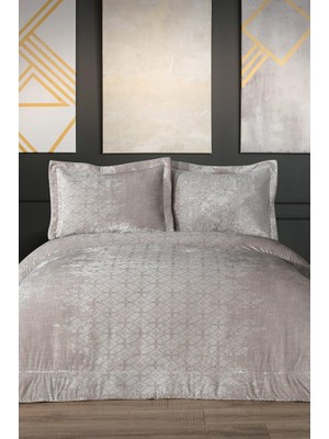 Opal Elyaf Dolgulu Çift Kişilik 250X255 cm Yatak Örtüsü Krem