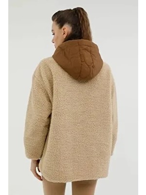 AS001001451 A10119477708010 101194777 CT2008 Hannah Teddy Jacket 2pr Kadın Mont Camel