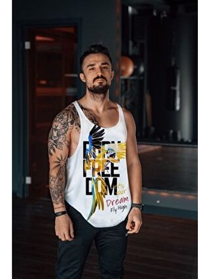Freeyez Burn Freedom Sporcu Atleti Fitness Tank Top Hafif Tasarım ile Örme Kumaş