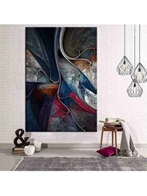 Sanatsal Siluet Hd Dijitalbaskı Dikey Kanvas Tablo Dev Boyut Oturma Odası Dekor