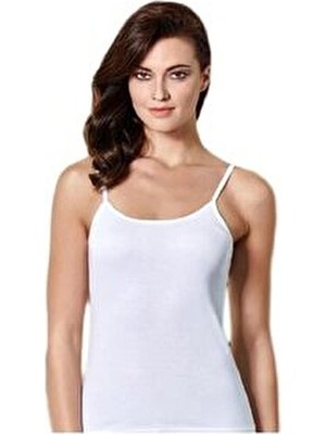 Belirtilmemiş Beyaz Ribana Mat Biyeli 6'lı Paket Atlet Dokuma Kumaş ve İnce Askılı Tasarım ile Rahat Kullanım