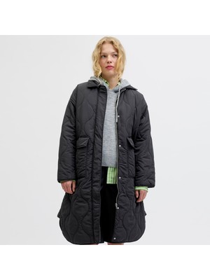 Kadin Gömlek Yaka Rüzgara Dayanikli Kapitone Mont - Serena