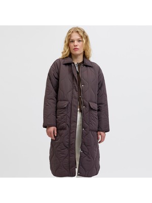 Kadin Gömlek Yaka Rüzgara Dayanikli Kapitone Mont - Serena