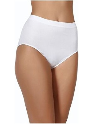 Berrak Yumuşak Kumaş Kadın Külot 3'lü Paket Düz Pamuklu Lastikli Slim Fit Ekstra Yüksek Bel