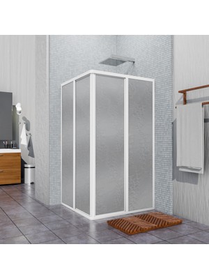 Beyaz Kare Plasti̇k Mi̇ka Duşakabi̇n 100X100 H:180