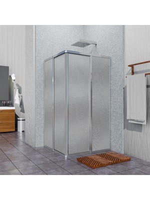 Tekno Duş Sistemleri Gümüş Kare Plasti̇k Mi̇ka Duşakabi̇n 110X110 H:180