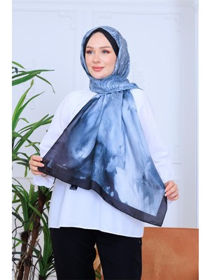 Modern Çiçek Desenli Dijital Soft Şal