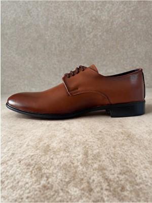 Gür Moda Ayakkabı Klasik Rugan Taba Renk Ortopedik Erkek Ayakkabı Suni Deri Kauçuk Tabanlı