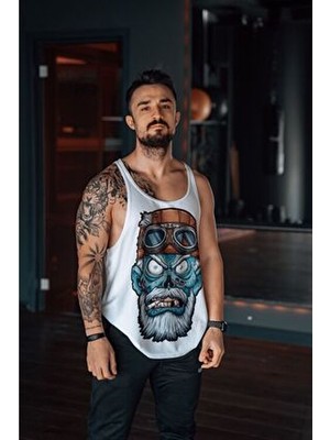 Freeyez Zombi Pilot Dokuma Kumaşlı Sporcu Atleti Fitness Tank Top