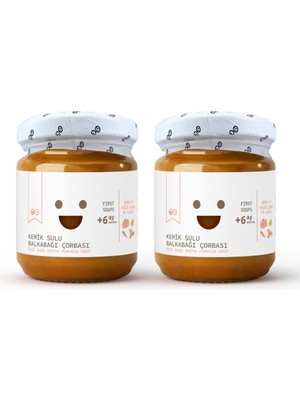 OG natural 2'li Kavanoz Maması Kemik Sulu Balkabağı Çorbası 200g +6 Ay Doğal İçerik
