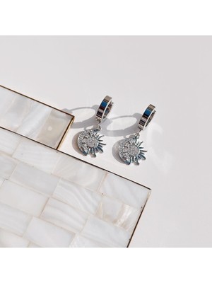 Stars Grey Çelik Küpe