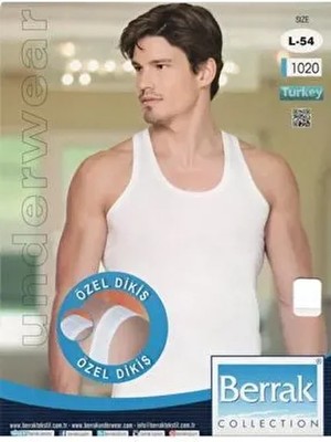 1020 Formalı Erkek 3'lu Paket Özel Dikişli Atlet