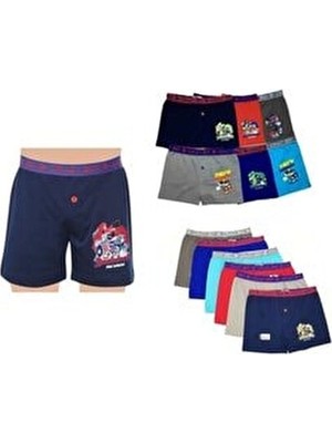 Erkek Cocuk Elastan Baskılı 7'lipaket Boxer( ) Yeni Sezon