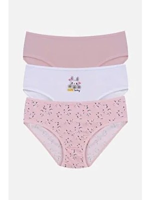 Kız Çocuk 3'lü Çıtır Çiçek Desenli Slip