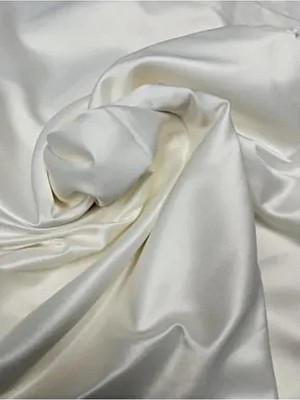 Karesi Saten Güneşlik Perde Krem Renkli Pilesiz Polyester Kumaş 340 x 280 cm Düz Desen
