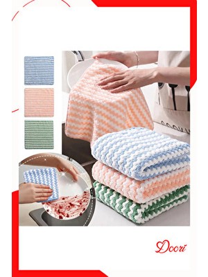 Mikrofiber Temizlik Bezi Kadife Bulaşık Havluları Mutfak Yeniden Temizlik Bezleri 3lü 30X30CM