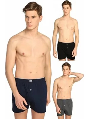 Tutku Abani Classic 8'li Erkek Penye Havlu Bel Boxer Siyah Düz Desenli 3XL Rahat Kullanım