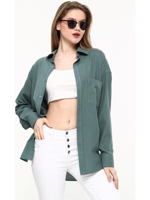 Kadın Oversize Uzun Basic Gömlek (Hediye Kutulu)