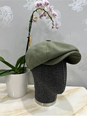 Tommy Shelby Shelby Haki Renkli Pamuklu Çocuk-Bebe Kasket Şapka Düz Desenli Hafif Günlük Kullanım İçin