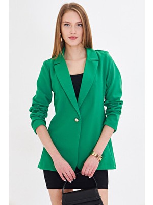 Kadın Yeşil Tek Düğmeli Ceket ARM-23Y001047