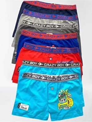 Erkek Çocuk Elastan Pamuk Baskılı 6'lı Boxer