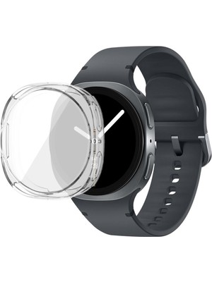 Samsung Galaxy Watch 8 44MM ile Uyumlu Kasa ve Ekran Koruyucu 360 Tam Koruma Silikon Kılıf