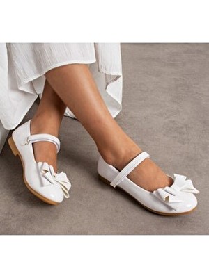 Kız Çocuk Ortopedik Pullu Fiyonk Detaylı Babet, Çocuk Ortopedik Babet