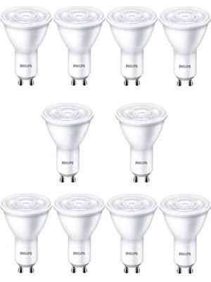 Philips LED Ampul 4,7-50W GU10 6500K Beyaz Işık 10 Parça Enerji Tasarruflu Aydınlatma
