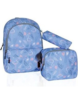 Polo Cambridge Club Okul Sırt Çantası Seti Flamingo (3 Lü Set) 37 x 27 x 12Cm