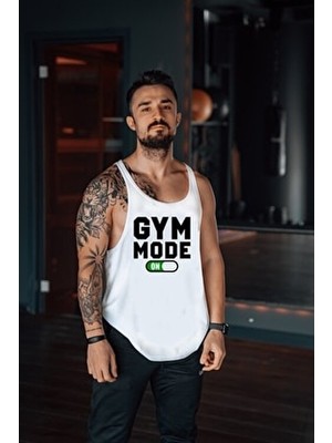 Freeyez Sporcu Atleti Gym Mode On Dokuma Kumaşlı Tank Top Rahat Kalıp
