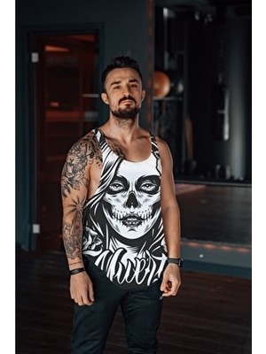 Freeyez Black  Sporcu Atleti Örme Kumaşlı Fitness Tank Top Rahat Kalıp