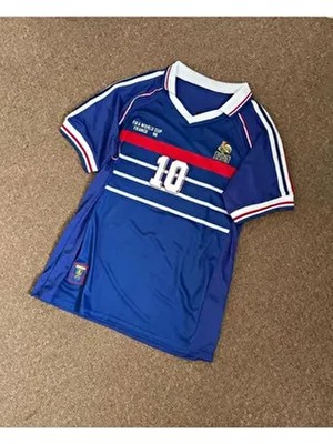Zidane 1998 Dünya Kupası Efsane Yakalı Retro Forma / 98 France Zidane Jersey