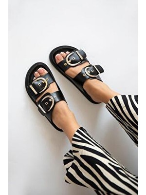 Forster  Kadın  Toka  Detay  Günlük  Konfor Terlik Siyah