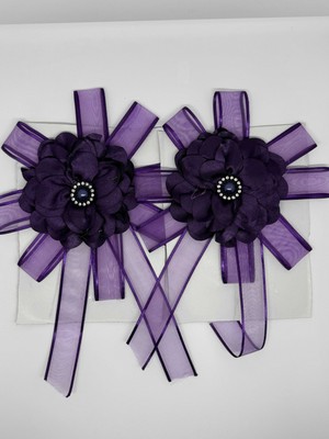 SırmalıHome Gelin Bohçası Için Çiçek Motifli 2 Adet Mor Bohça Çiçeği