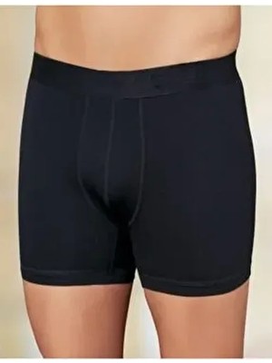 Erkek Likralı Boxer Siyah 6'lı Paket Yazılı Torbalı Boxer ME031