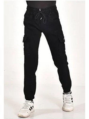 Kargo Cep Çocuk Erkek Komando  Likralı Kot Pantolon