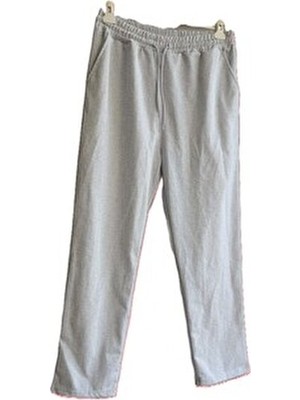 Gri Unisex Düzpaça Eşofman Altı Uzun Boy Yıkamalı Günlük Stil Çift Cepli Tüm Sezonlar İçin