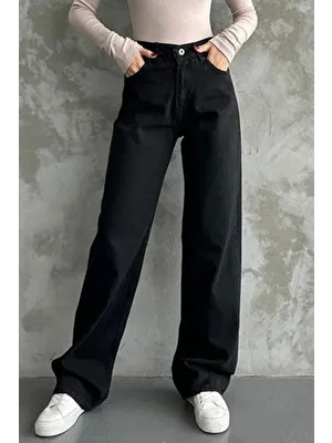 Kadın Yüksek Bel Jean Kot Palazzo Pantolon