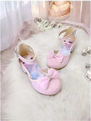 Kız Çocuk Elsa Prenses Minik Topuklu Abiye Ayakkabı