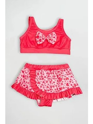 Beniizle Desenli Kız Çocuk Bikini Takım