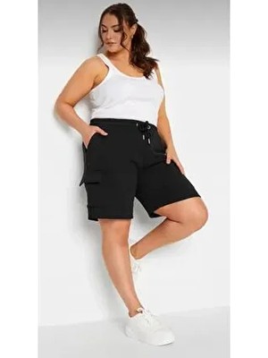 Siyah Kargo Cep Şort