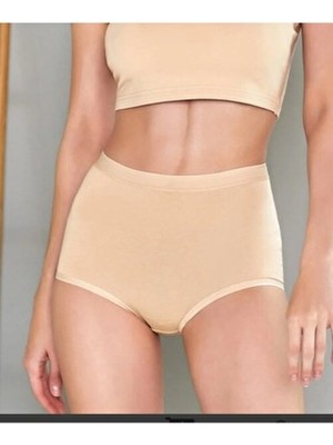 Berrak Kadın Toparlayıcı Slip Külot %48 Pamuk Ekstra Yüksek Bel 3 Adet Ten Rengi