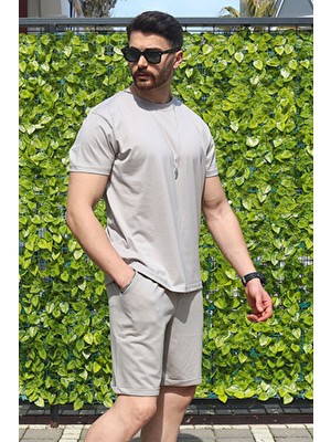 Erkek Taş 2 Li Set Rahat Kesim %100 Pamuk Nefes Alabilen Likralı Kumaş Yazlık Eşofman Tamımı