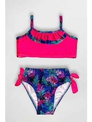 Beniizle Desenli Kız Çocuk Bikini Takım