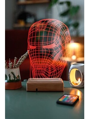 3D Iron Man 16 Renk Gece Lambası