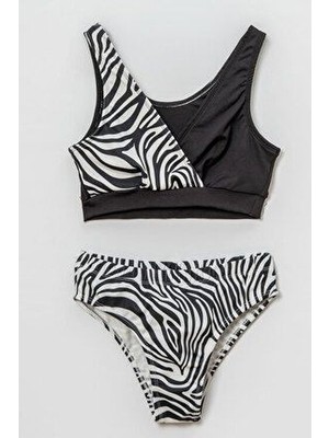 Beniizle Desenli Kız Çocuk Bikini Takım
